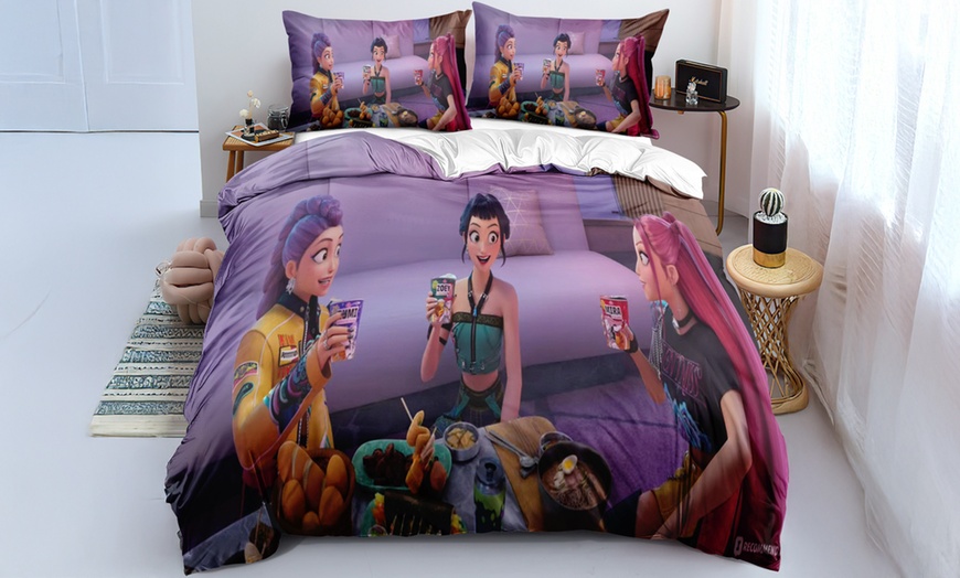 Image 10: KPop Demon Hunters Inspired Bedding Set