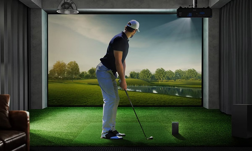 Image 1: Indoor Golf Simulator - Up to 6 People for One or Two-Hour 