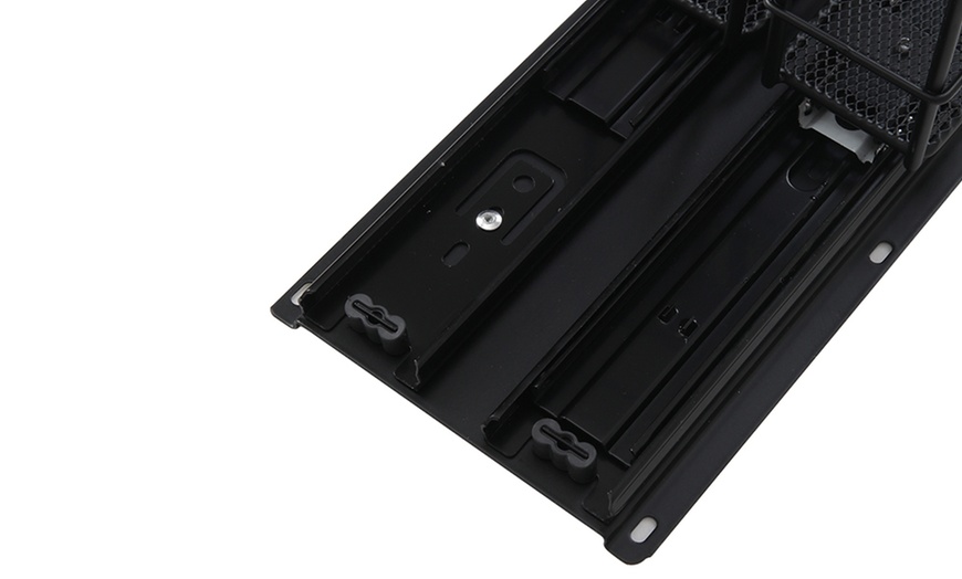 Image 4: Two-Tier Slide-Out Metal Spice Rack for Cabinet Organisation