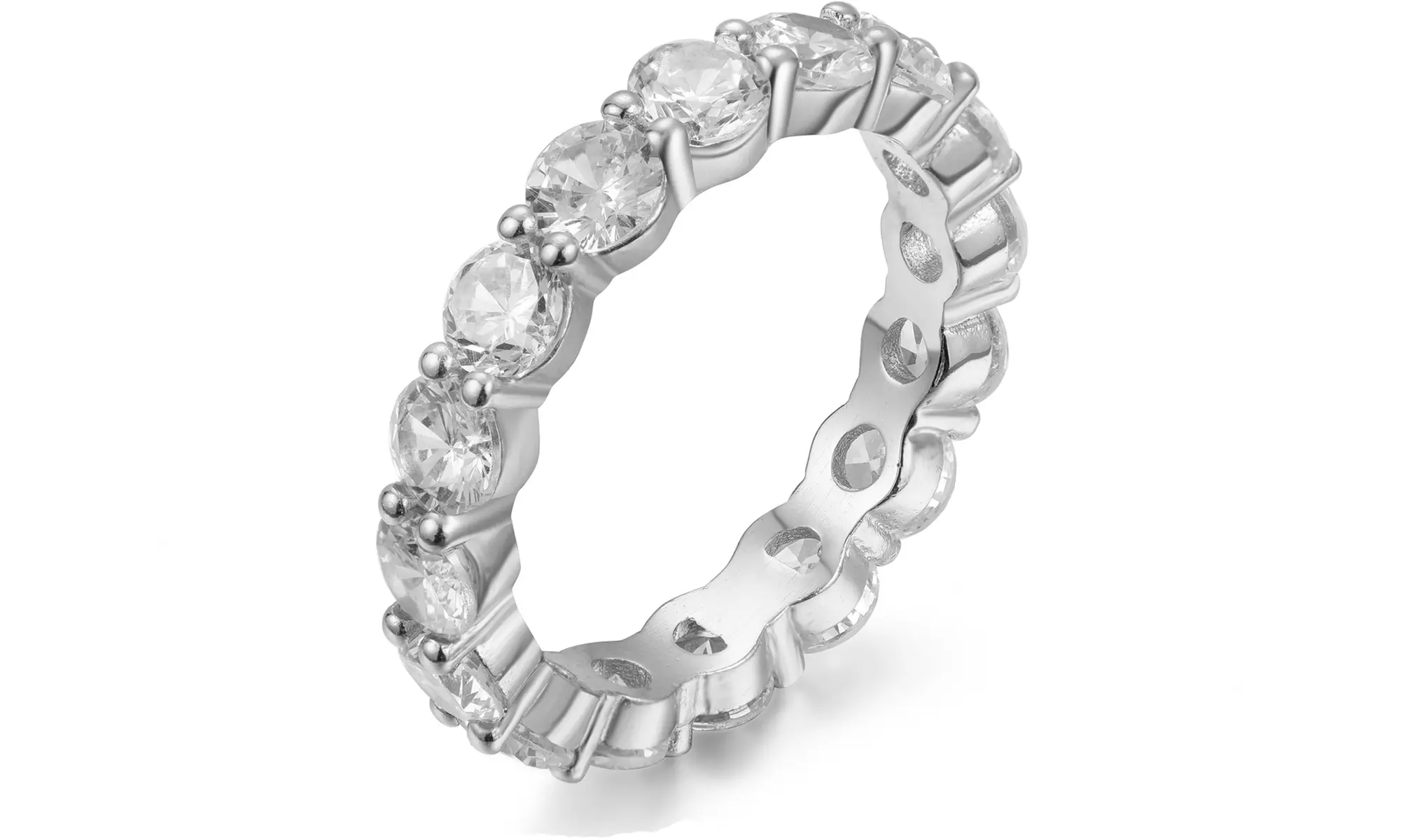 Luxury Cubic Zirconia Eternity Ring Collection in Sterling Silver