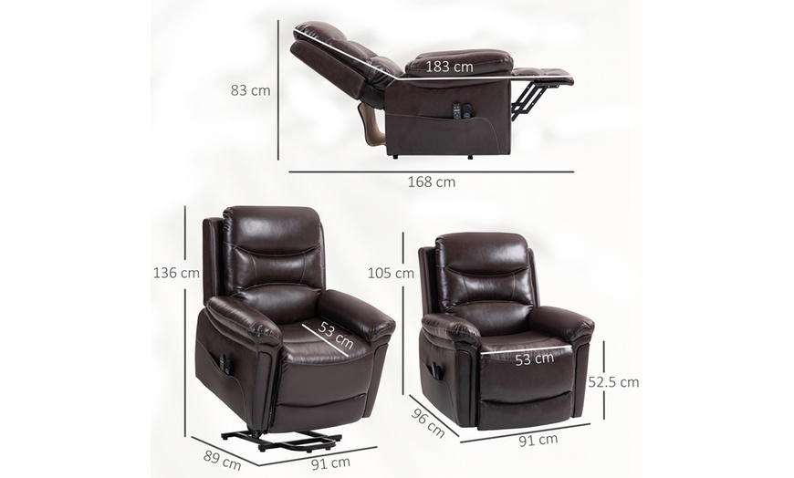 Image 4: HomCom Massage Recliner Lift-Chair