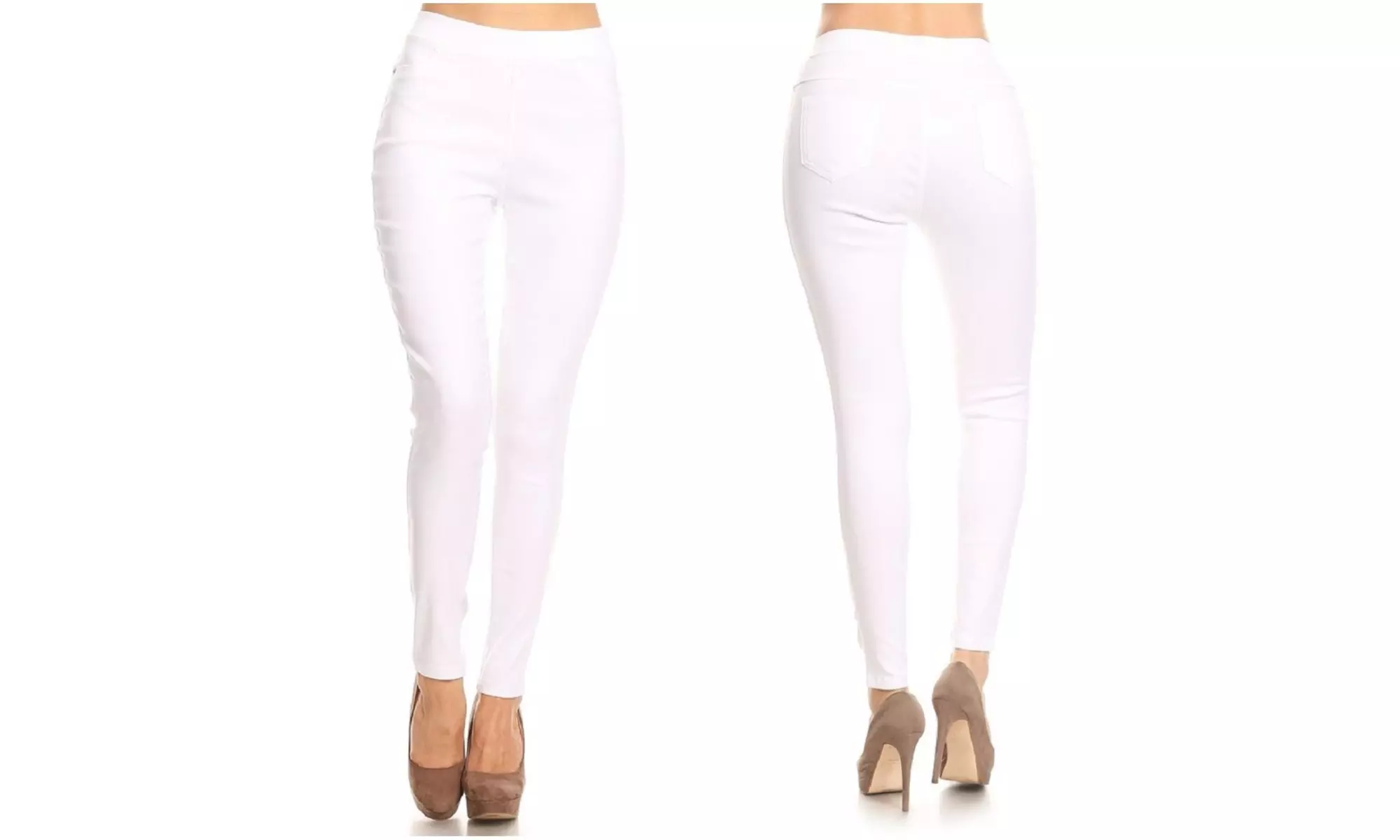 JVINI Women's High Waist Jegging Pull-On Stretch Pant With Plus Sizes