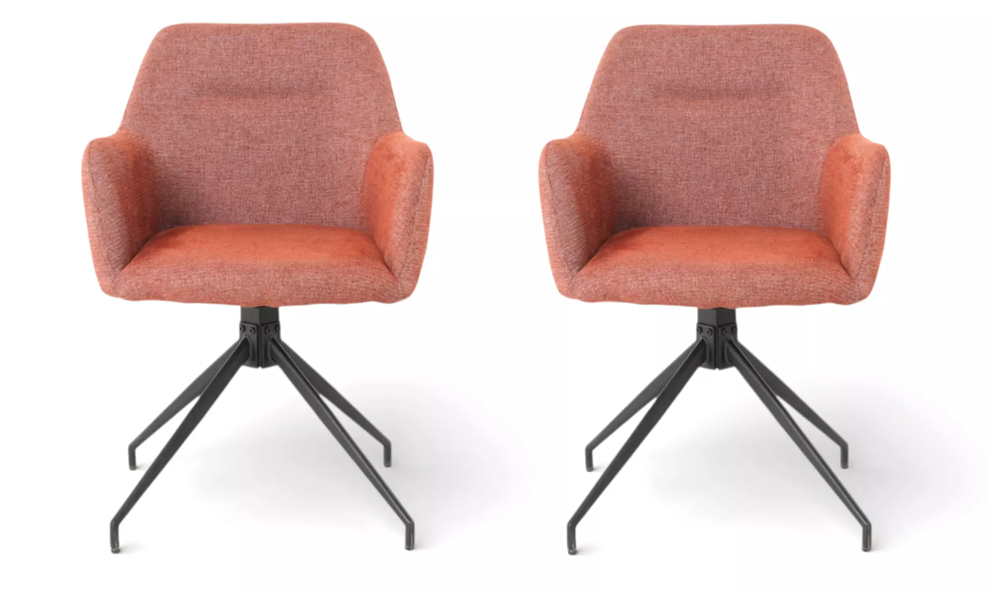 Lot de 2 chaises pivotantes "Morini" en tissu