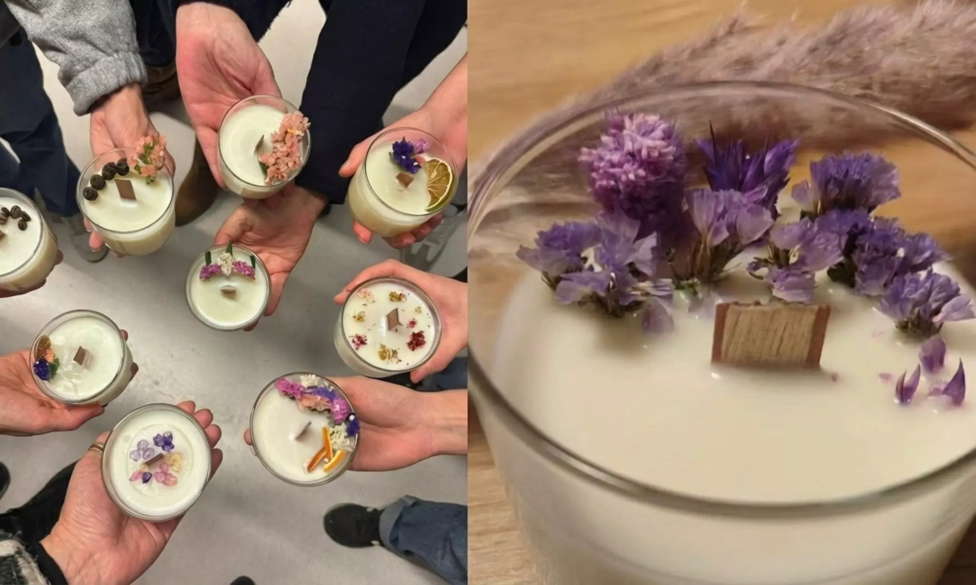 Creación de velas personalizadas con merienda y café o infusión