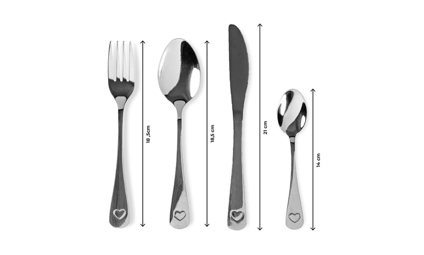 Image 10: Service de couverts 24 pièces avec détail cœur