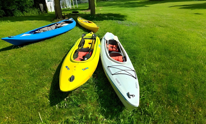 Image 1: Two or Four Hour Single Kayak, Tandem Kayak, or Pedal Boat Rental  