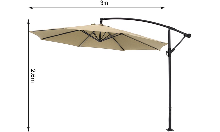 Image 4: 3M Cantilever Parasol Water-, UV-Resistant with Adjustable Height