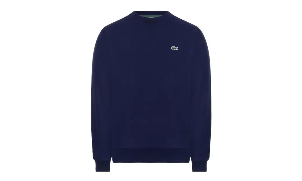 Felpa girocollo con logo Lacoste in pile di cotone