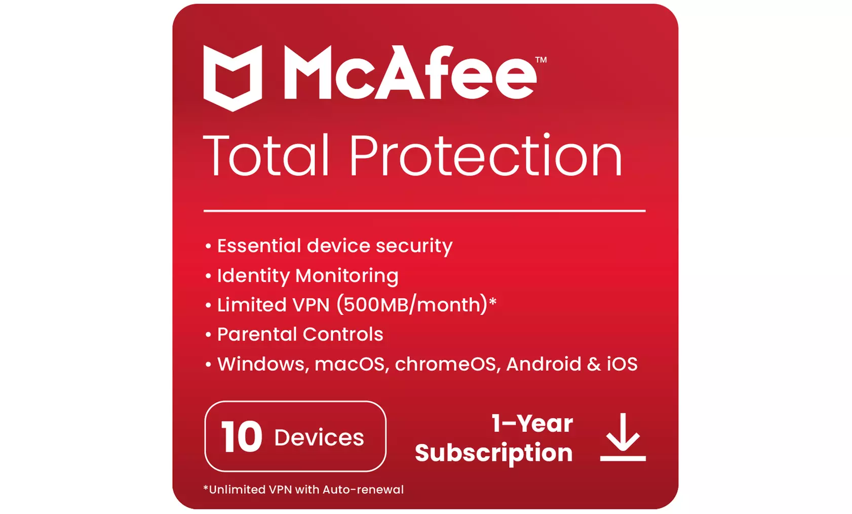 McAfee Total Protection 2025 for One or Two Years (Up to 84% Off)