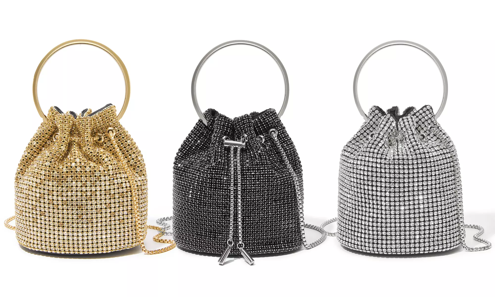 Sac de soirée glamour avec diamants synthétiques, coloris au choix - Primary Image