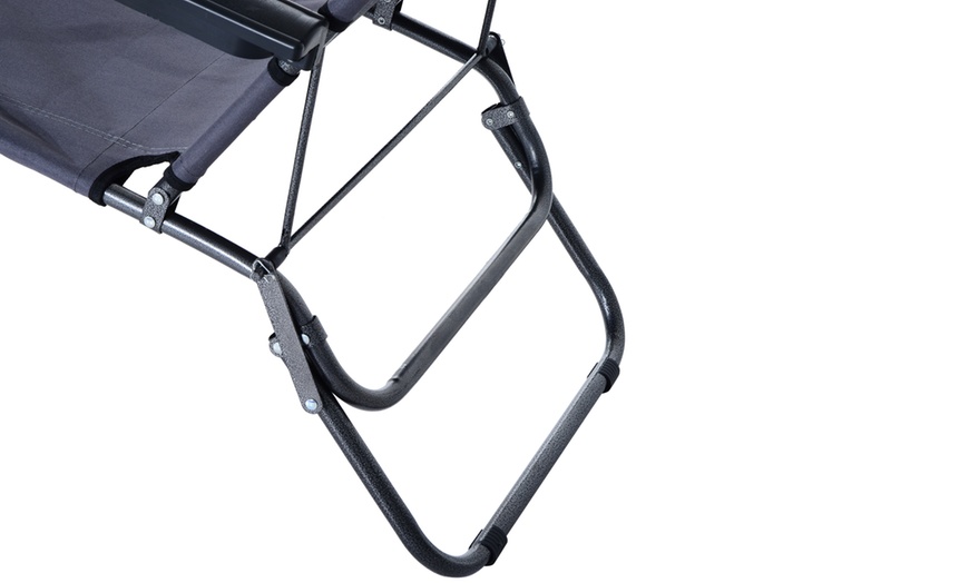 Image 19: Outsunny 2 in 1 Folding Sun Lounger Reclining Garden Chair
