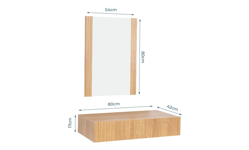 Image 3: Halmeubel met spiegel en lade