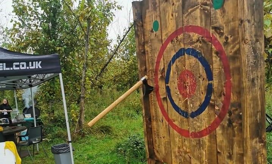 Image 2: Axe Throwing Experience at Forest Fitness NI