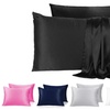 Image 10: 2 Pack Soft Satin Pillowcase Pillow Case Cushion Cover Queen King Size