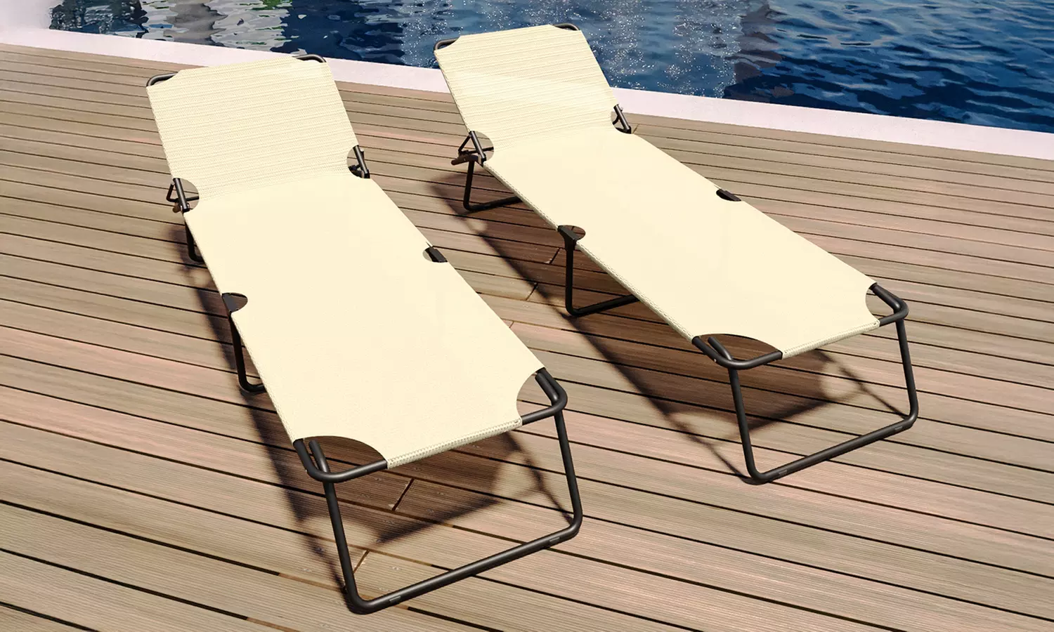 1 o 2 lettini pieghevoli prendisole senza tettuccio