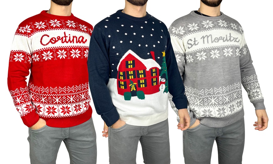 Image 1: Unisex-Pullover mit weihnachtlichem Motiv