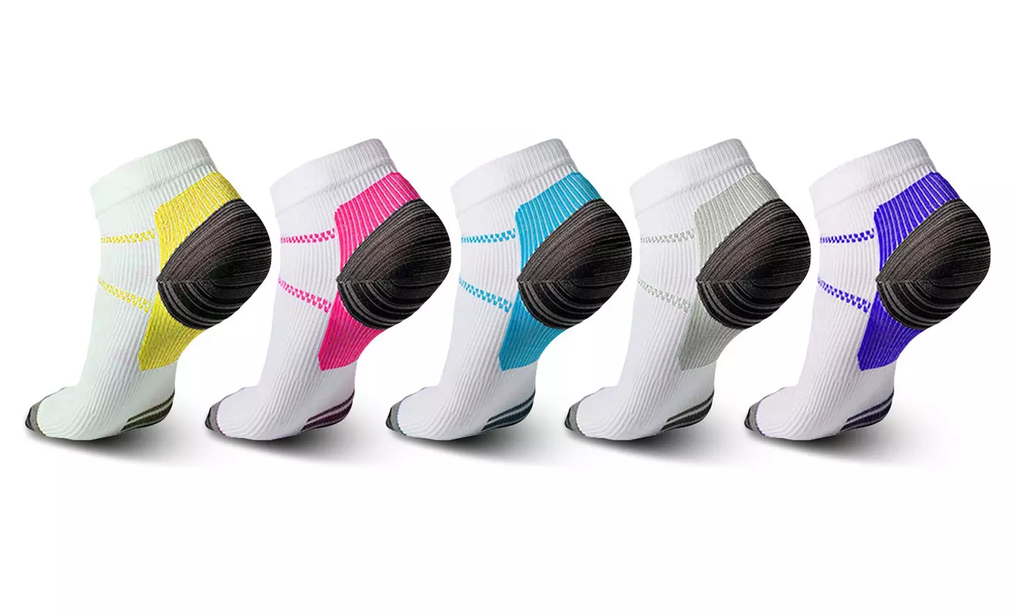 Unisex Plantar Fasciitis Ankle-Length Compression Socks (3-6 Pairs)
