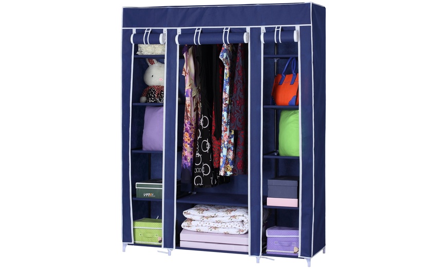 Image 10: Corner Canvas Wardrobe