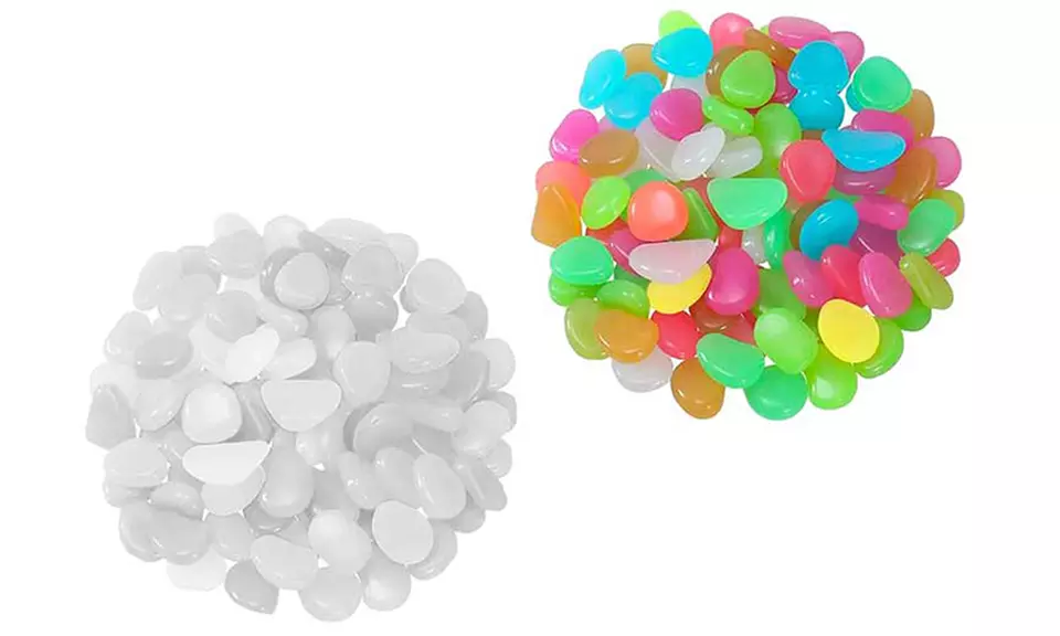 Confezione da 100 pietre artificiali fluorescenti, disponibili in 2 colori e con spedizione gratuita - Primary Image