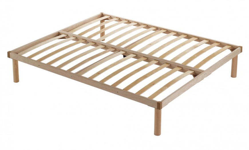 Image 1: Rete ortopedica con telaio in faggio naturale resinato Mentor