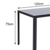 Image 5: 120×80cm Black Glass Dining Table with Metal Legs