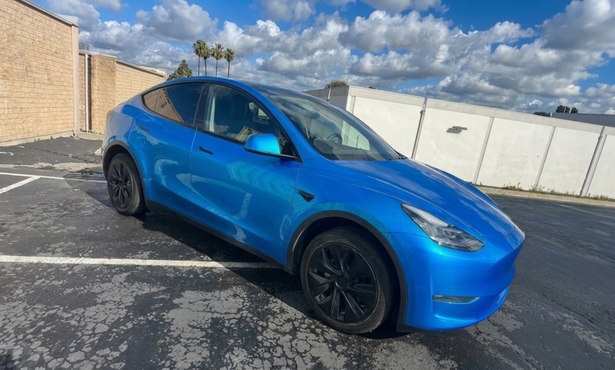 Image 2: Tesla paint protection film installation in choice of color or clear
