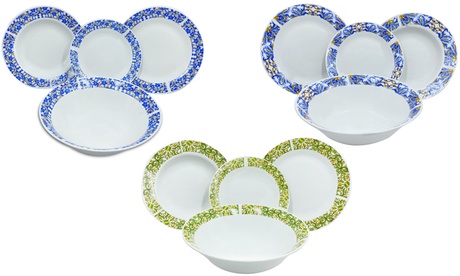 Servizio di 19 pezzi da tavola Linea Felicia con decori pastello disponibile in 3 fantasie