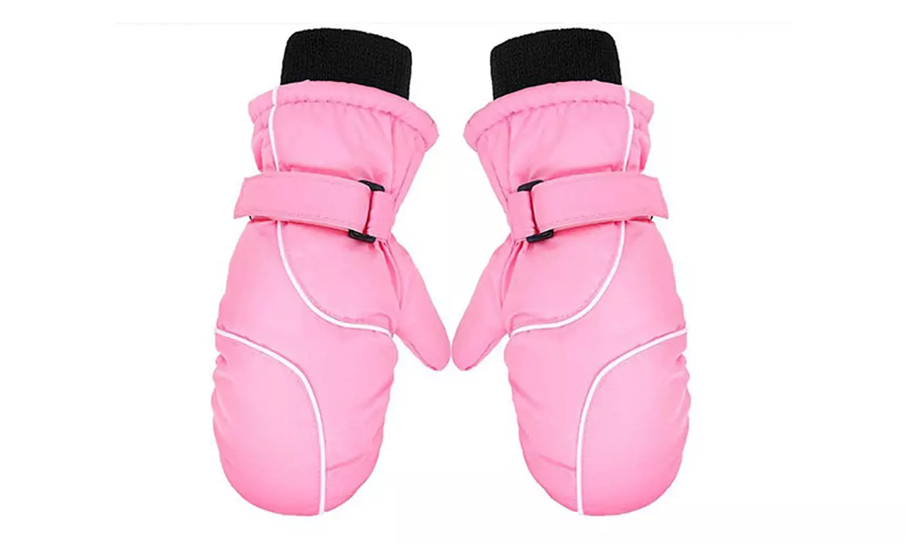 Kids Winter Warm Ski Mitten Waterproof Snow Gloves for 4-9 Years