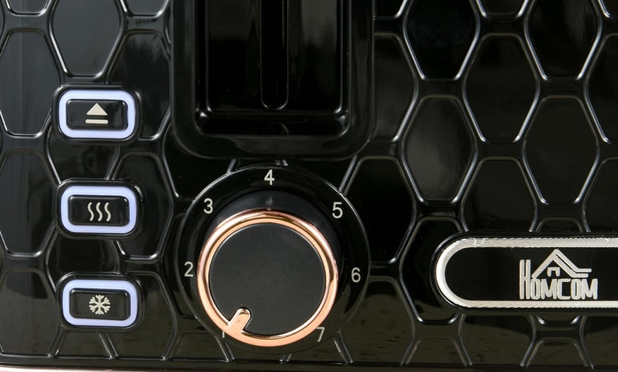 Image 4: HomCom Kettle and Toaster Set, 1.7L Kettle and Stylish 4-Slice Toaster