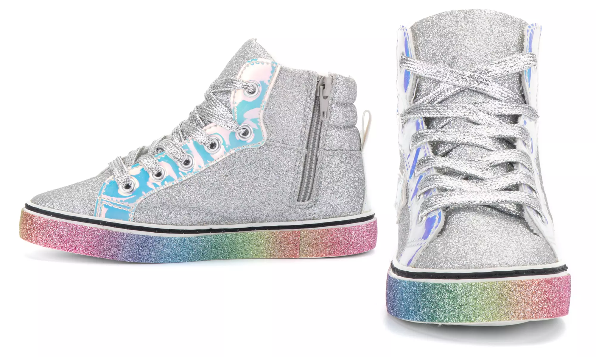 Olivia Miller Girls' Superstar Lace-Up High-Top Sneakers - Second Medium