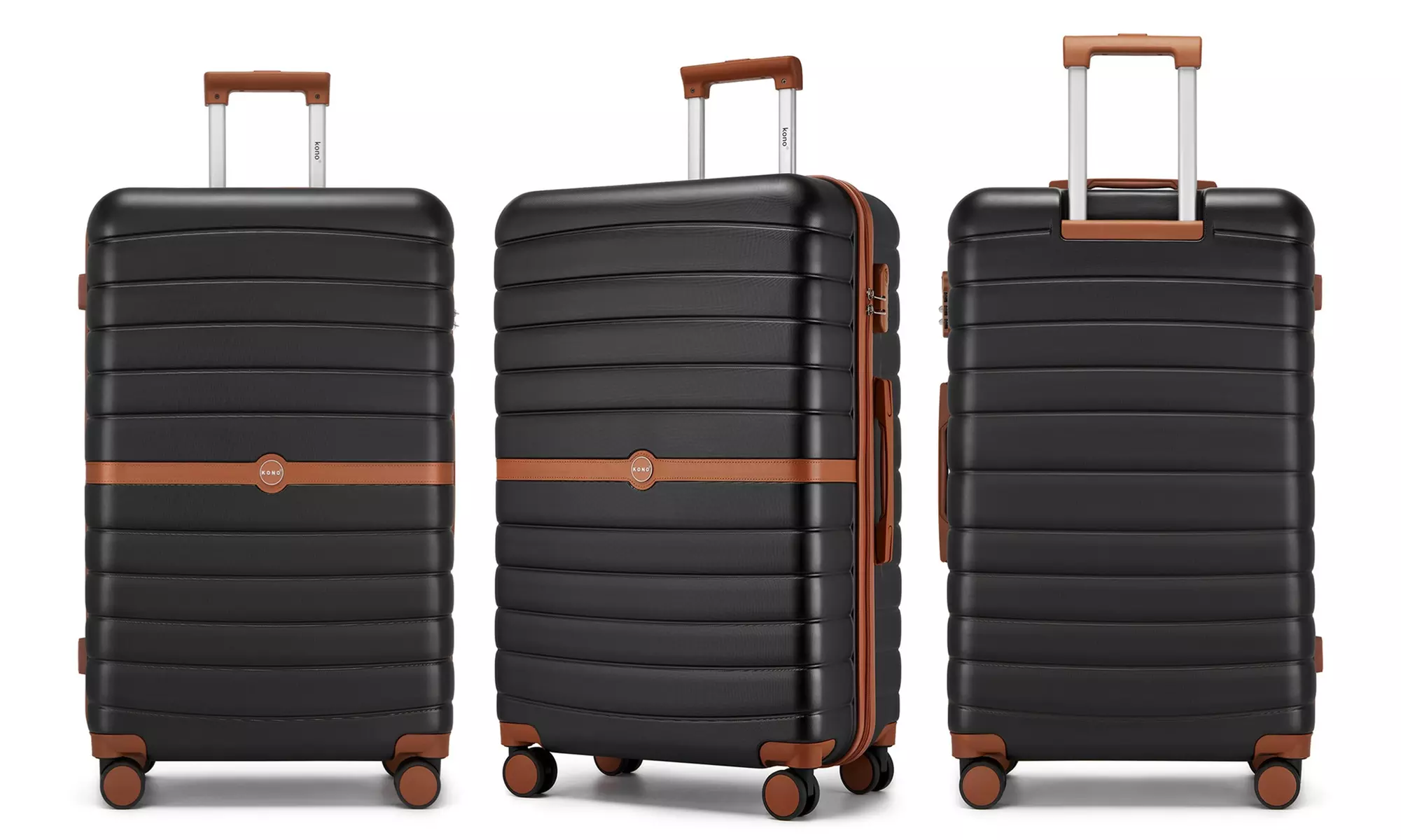 KONO Stylish Stripe Design Suitcase with Spinner Wheels