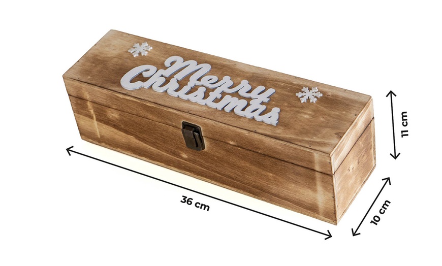 Image 16: Cassetta portabottiglie natalizia