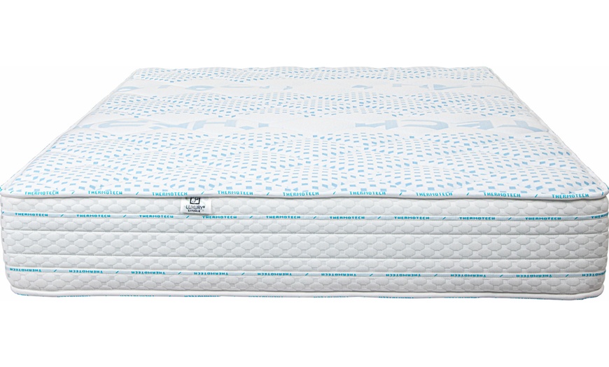 Image 3: Matelas 24/30 cm avec sommier, tête de lit et couette Luxury Literie
