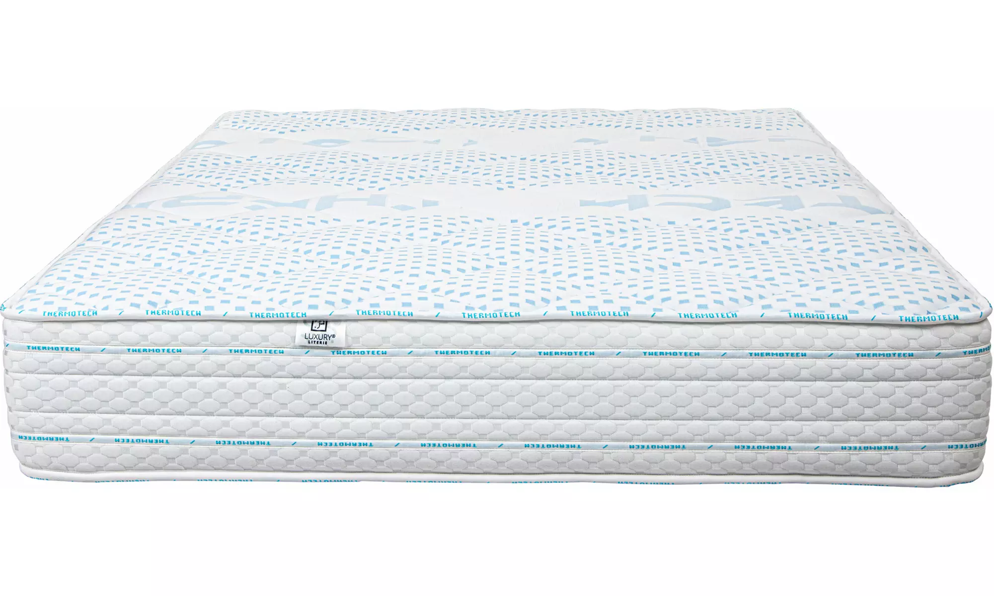 Matelas 24/30 cm avec sommier, tête de lit et couette Luxury Literie