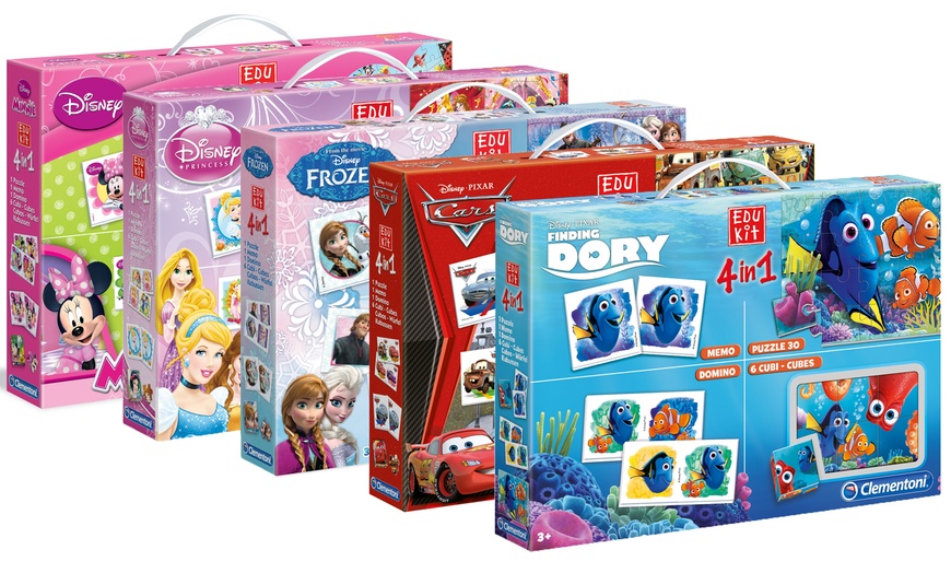 Image 1: Disney 4-in-1 Game and Puzzle Set