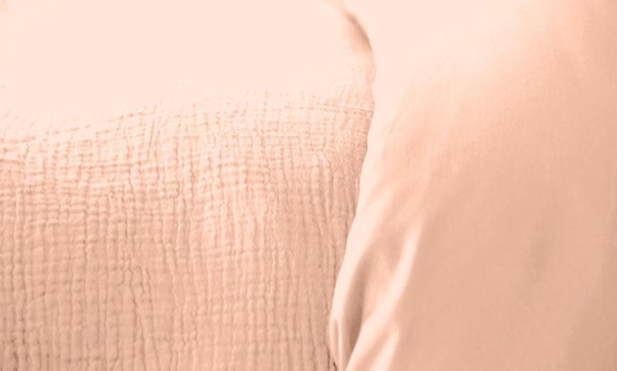 Image 27: Completo lenzuola matrimoniale in tinta unita 100% cotone