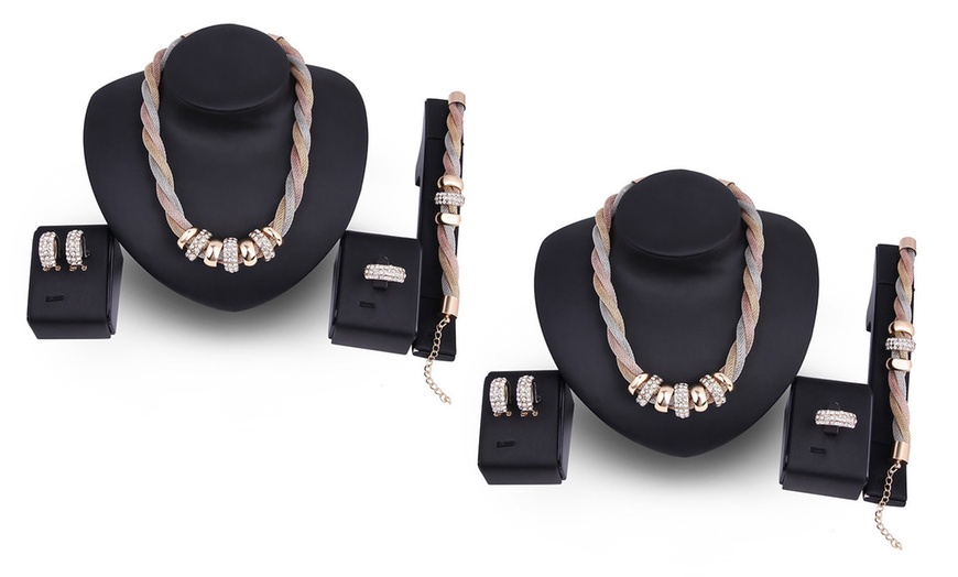 Image 5: 1x oder 2x Schmuck-Set mit Swarovski®-Kristallen