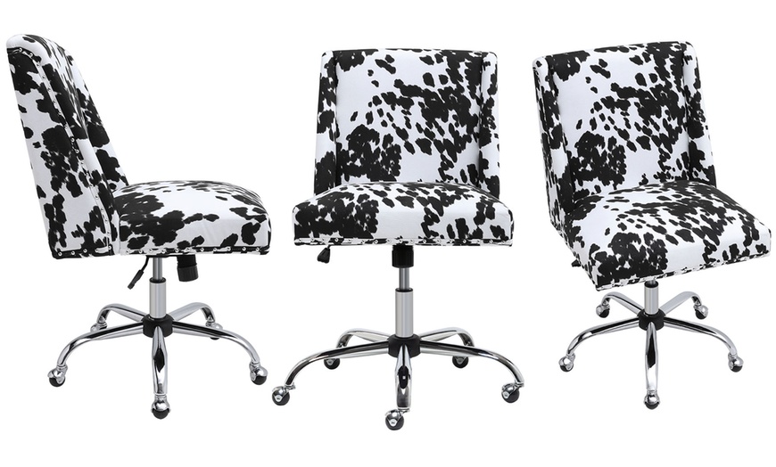 Image 2: Swivel Office Chair with Milk Cow Print