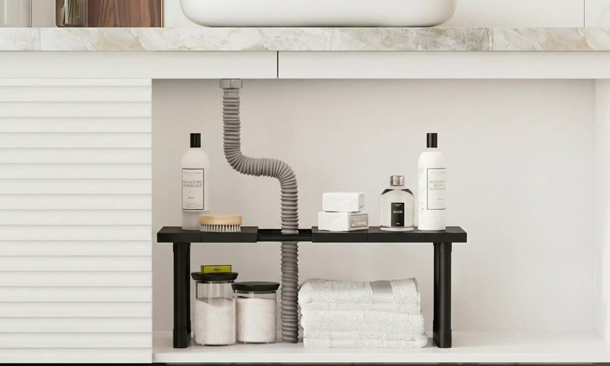 Mobiletto organizer da cucina per sotto lavello