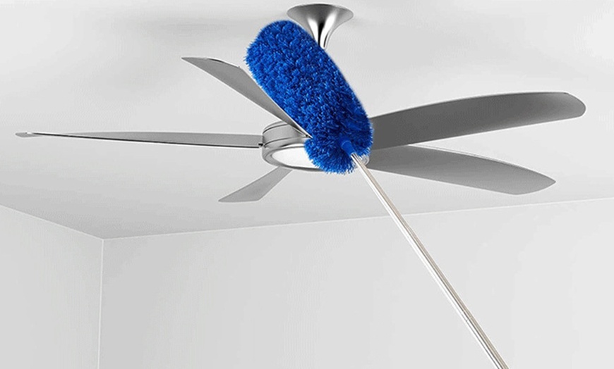 Image 1: Retractable Microfiber Duster for Ceiling Fan Blades 