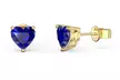 Paris Jewelry 10k Yellow Gold Plated 1/2Ct Heart Created Gemstones Stud Earrings - Second Medium