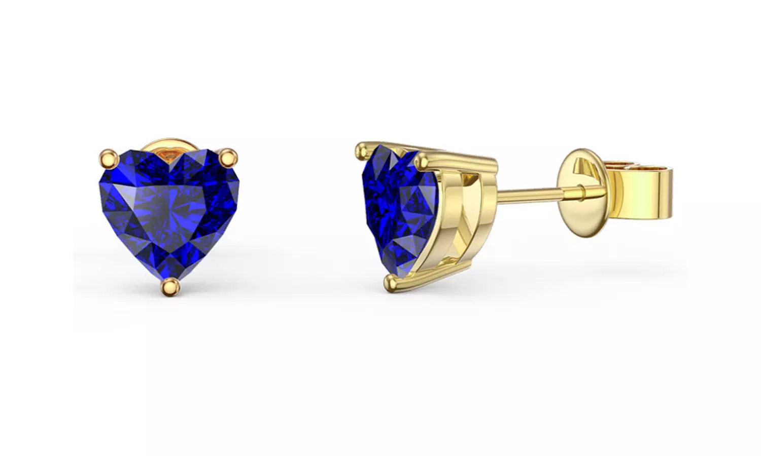 Paris Jewelry 10k Yellow Gold Plated 1/2Ct Heart Created Gemstones Stud Earrings
