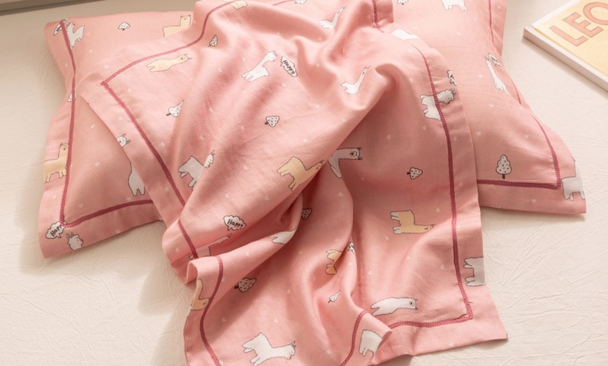 Image 51: Breathable Pure Cotton Kids Pillowcase Pair