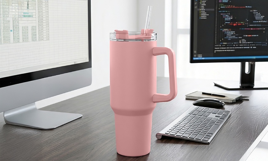 Image 11: Borraccia termica con cannuccia da 1200 ml