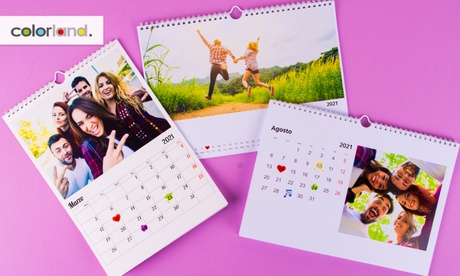 Fino a 10 fotocalendari personalizzabili disponibili in formato A3, A4 o XL da Colorland (sconto fino a 86%)