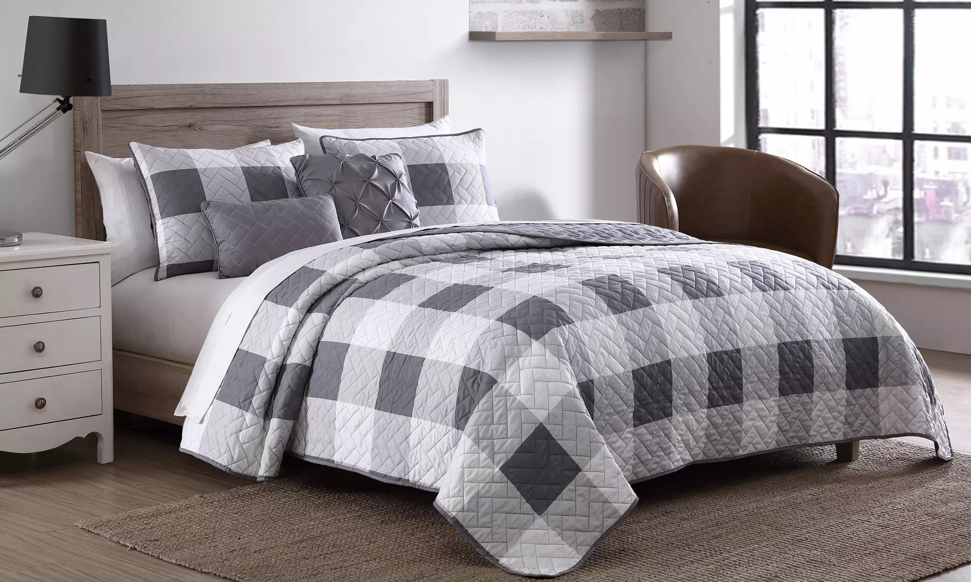Buffalo Plaid Reversible Quilt Set (4- or 5-Piece) or Bed-in-a-Bag (5- or 7-Piece) - Primary Image