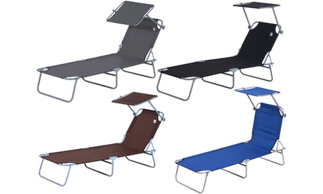 Lettino pieghevole con tettuccio, regolabile in 4 posizioni e disponibile in 4 colori