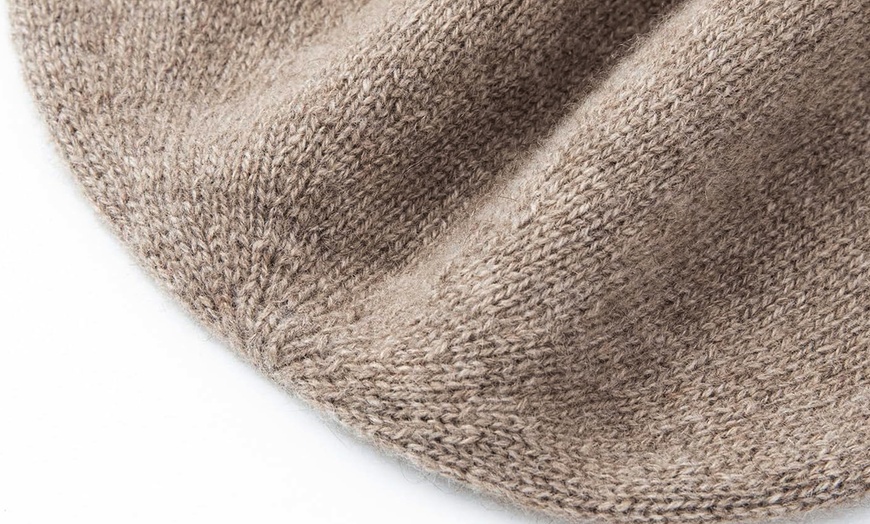Image 8: 1x oder 2x Kaschmir Slouchy Beanie Strickmütze