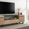 Image 25: Mueble para TV con acabado en roble y opción a chimenea eléctrica
