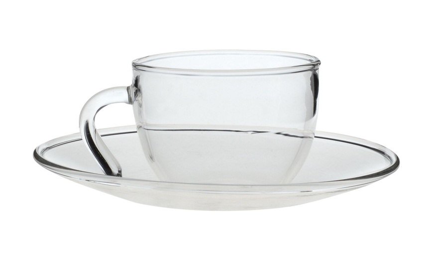 Image 5: Clear Glass Cup with Saucer